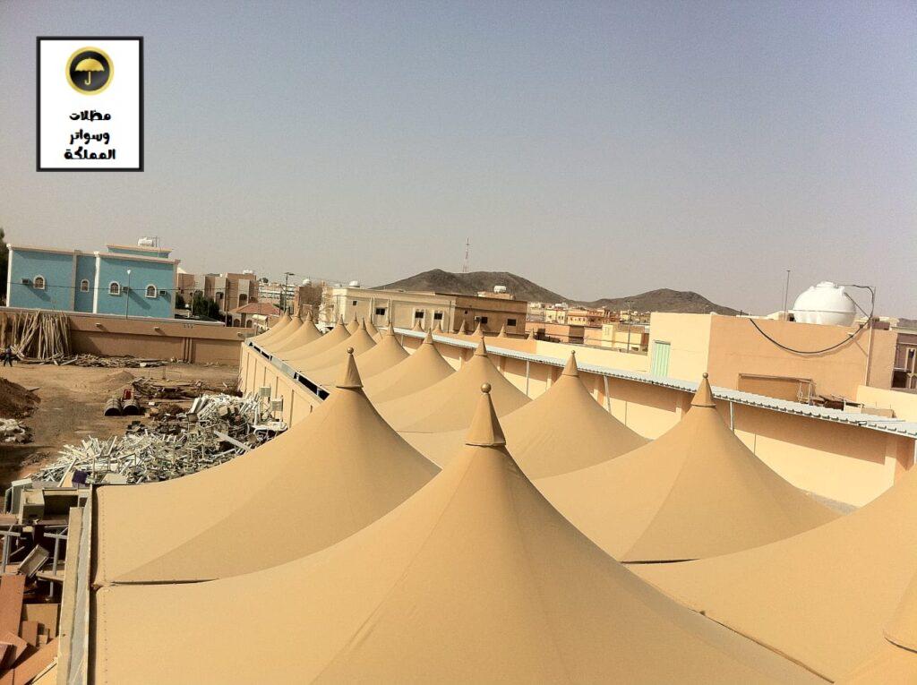 تركيب مظلات هرمية في الرياض حي الياسمين