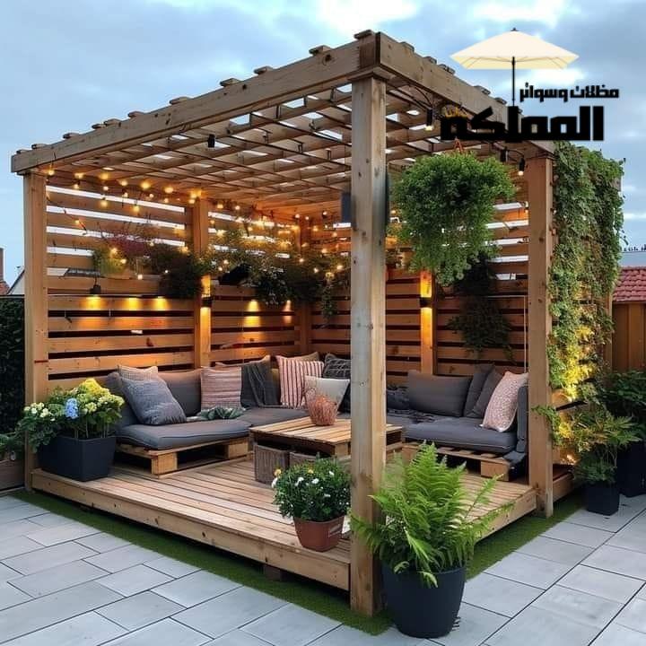 مظلات خشبية للحدائق الرياض حي الوادي: طبيعة وأناقة في مكان واحد
